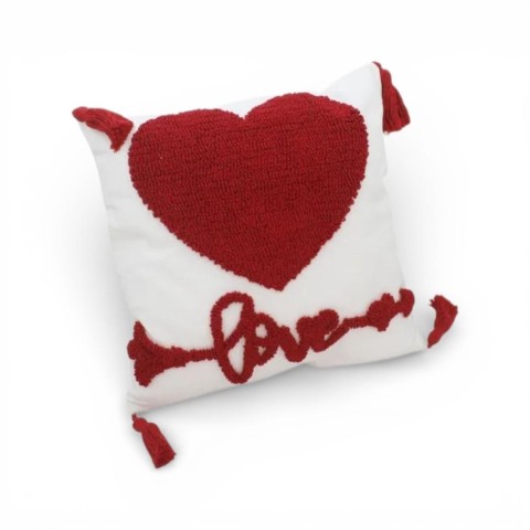CUSCINO QUADRATO CON RICAMO LOVE 45X45